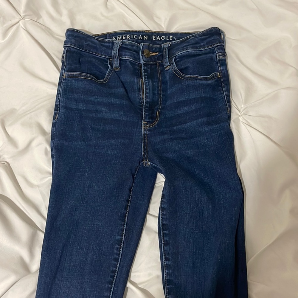 dark american eagle skinny jeans (next level stretch X-LONG)